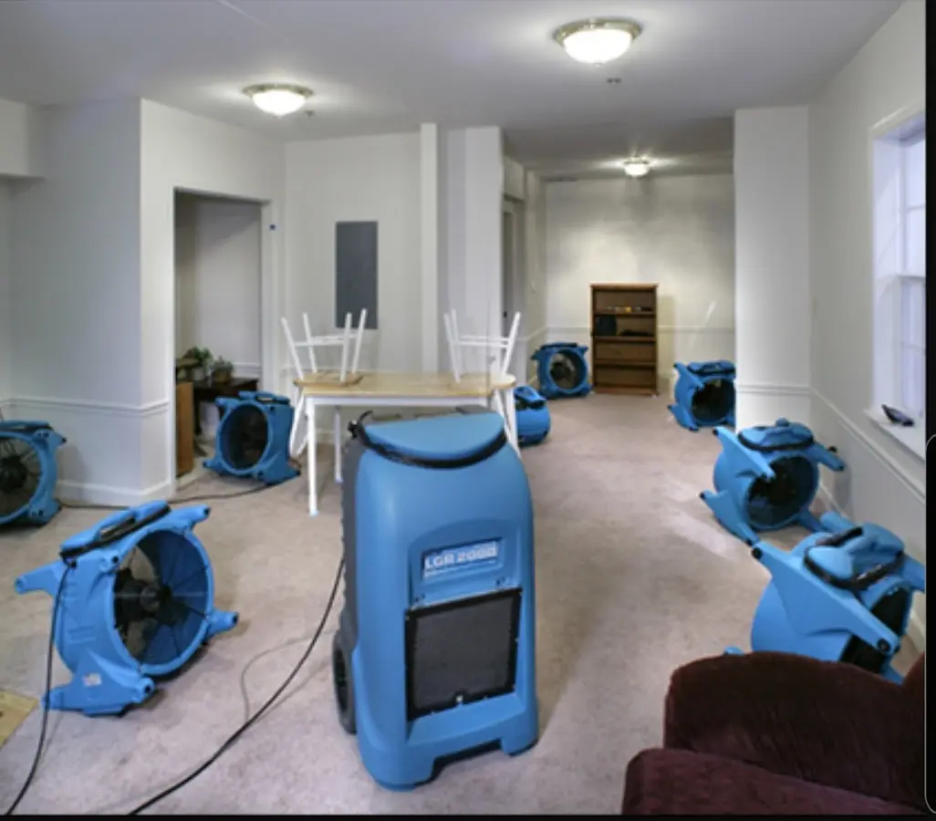 Air movers and dehumidifier setup for Water Extraction & Removal in Fern Park